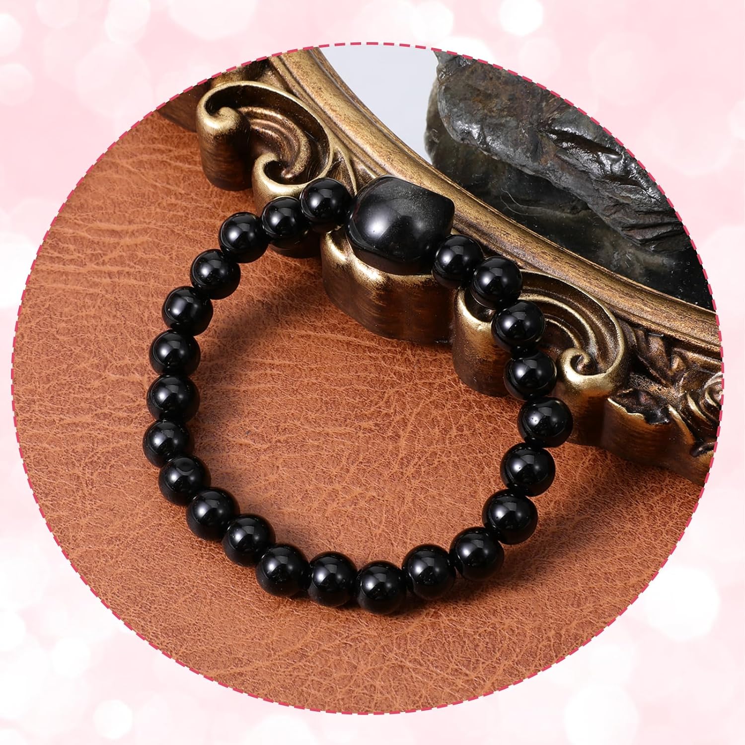 1Pcs Prosperity Bracelet Cat Design, Money Attraction Obsidian Beaded Bracelet, Cats Bracelets for Women, Wealth Prosperity Abundance, Spiritual Jewelry, Good Luck Charm Cat Lover Stuff - Image 3