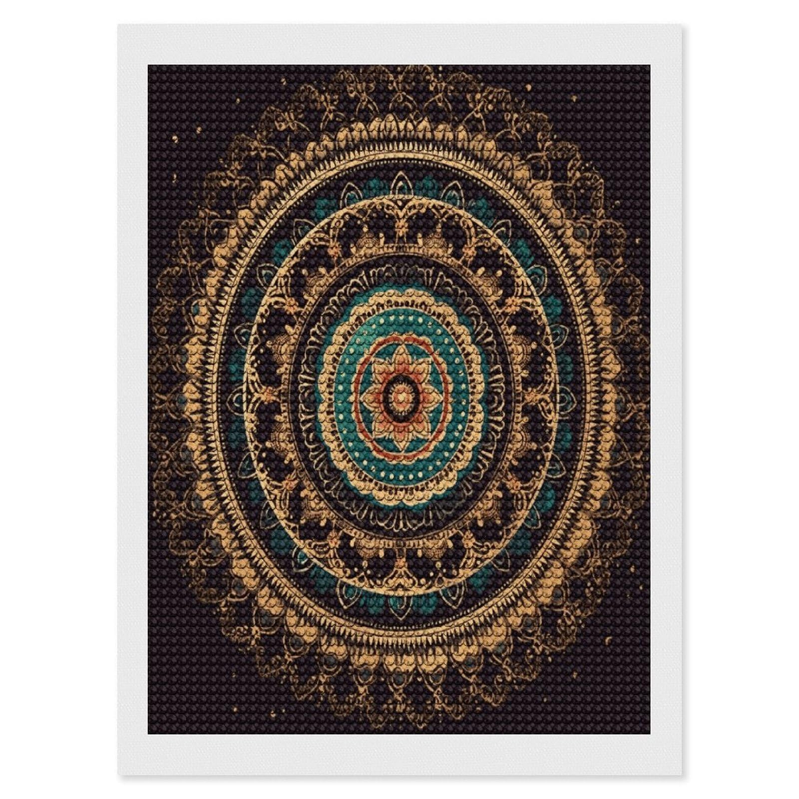 FekiLoot Mandala Diamond Art Kits for Adults Diamond Painting Kits for Beginners DIY Diamond Art Kits Round Full Drill Diamond Dot Gem Painting for Home Wall Decor Gift 12"x16"