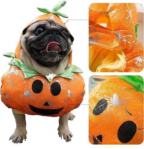 Miniatura 5 de Chucky - Disfraz de calabaza de Halloween para perro y gato, disfraces divertidos para Halloween, ropa de perro, disfraz de fiesta para perros