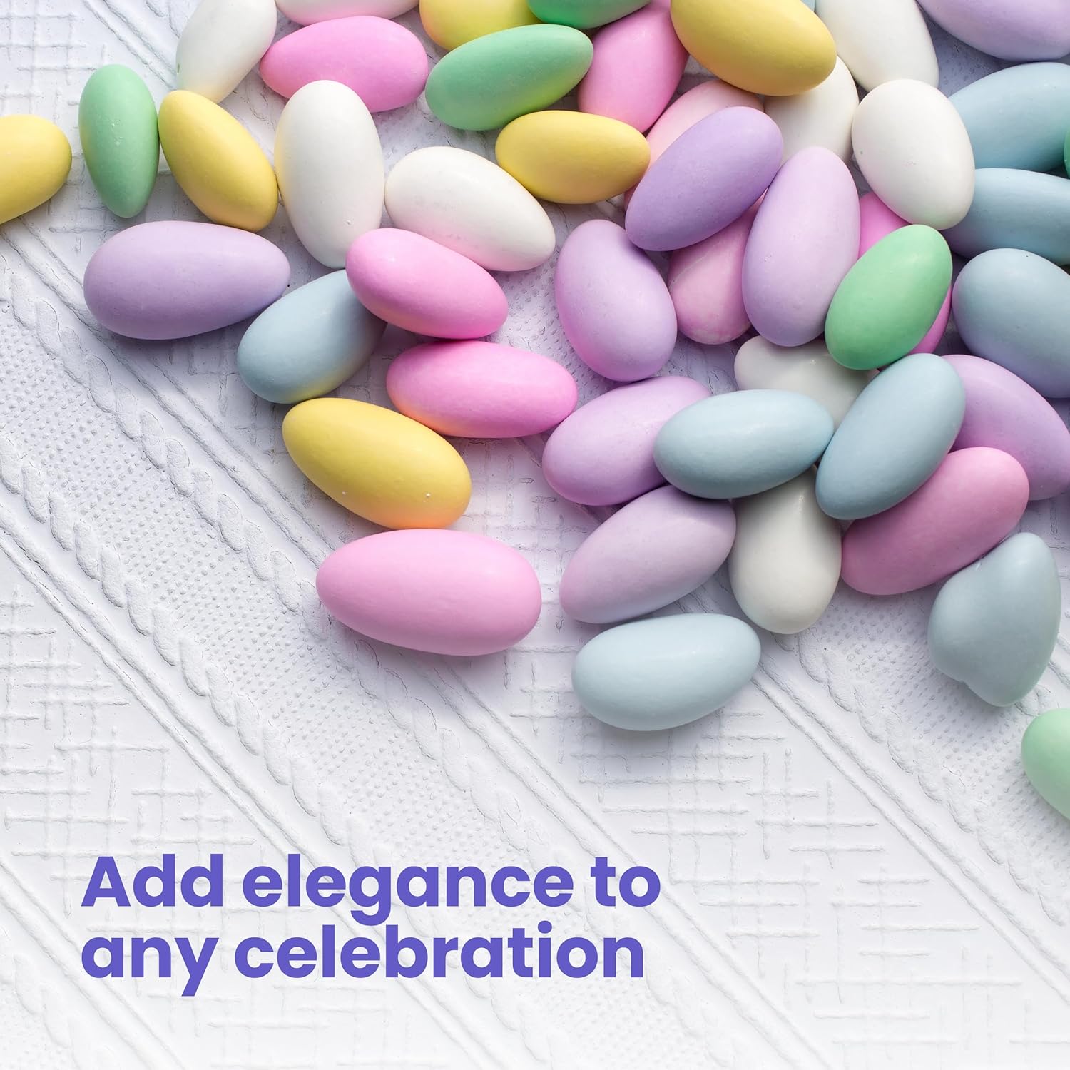 Cambie Jordan Almonds Candy - 2 Pounds of Premium Roasted Almonds in Pastel Assorted Colors for Weddings, Celebrations, Holidays, and Parties - Packaged in a Resealable Pouch