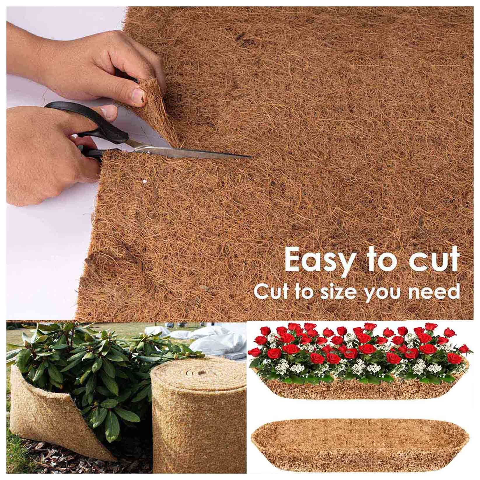 Rollo de alfombra de fibra de coco para reptiles, antideslizante para invierno, forro aislante para plantas, protección contra el frío, 110 cm x 300 cm
