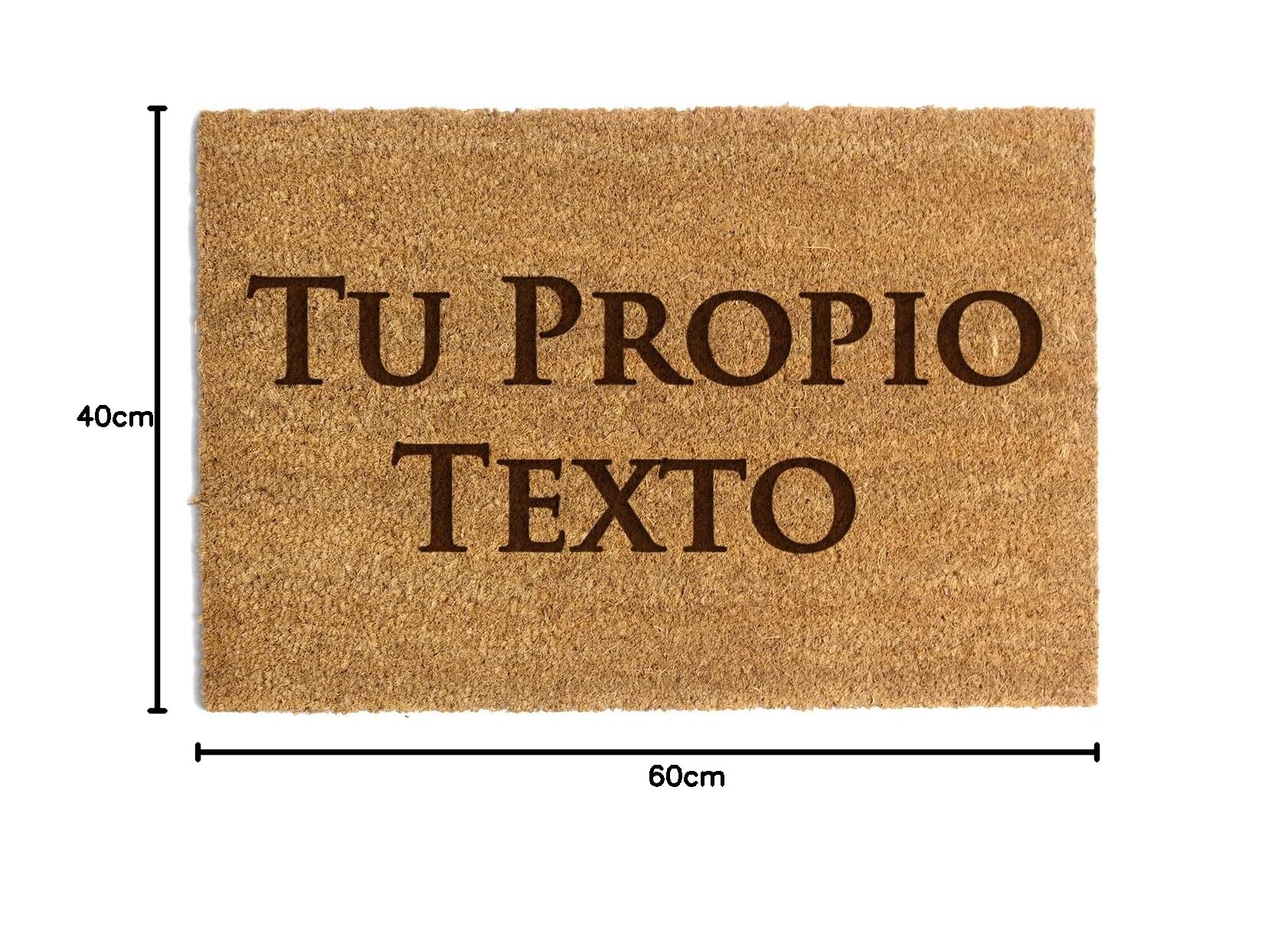 Happenings Felpudo Personalizado, Felpudo de Fibra de Coco para casa, Divertido con Cualquier Texto, Idea de Regalo, Antideslizante (90 x 60cm, Patrón 1)