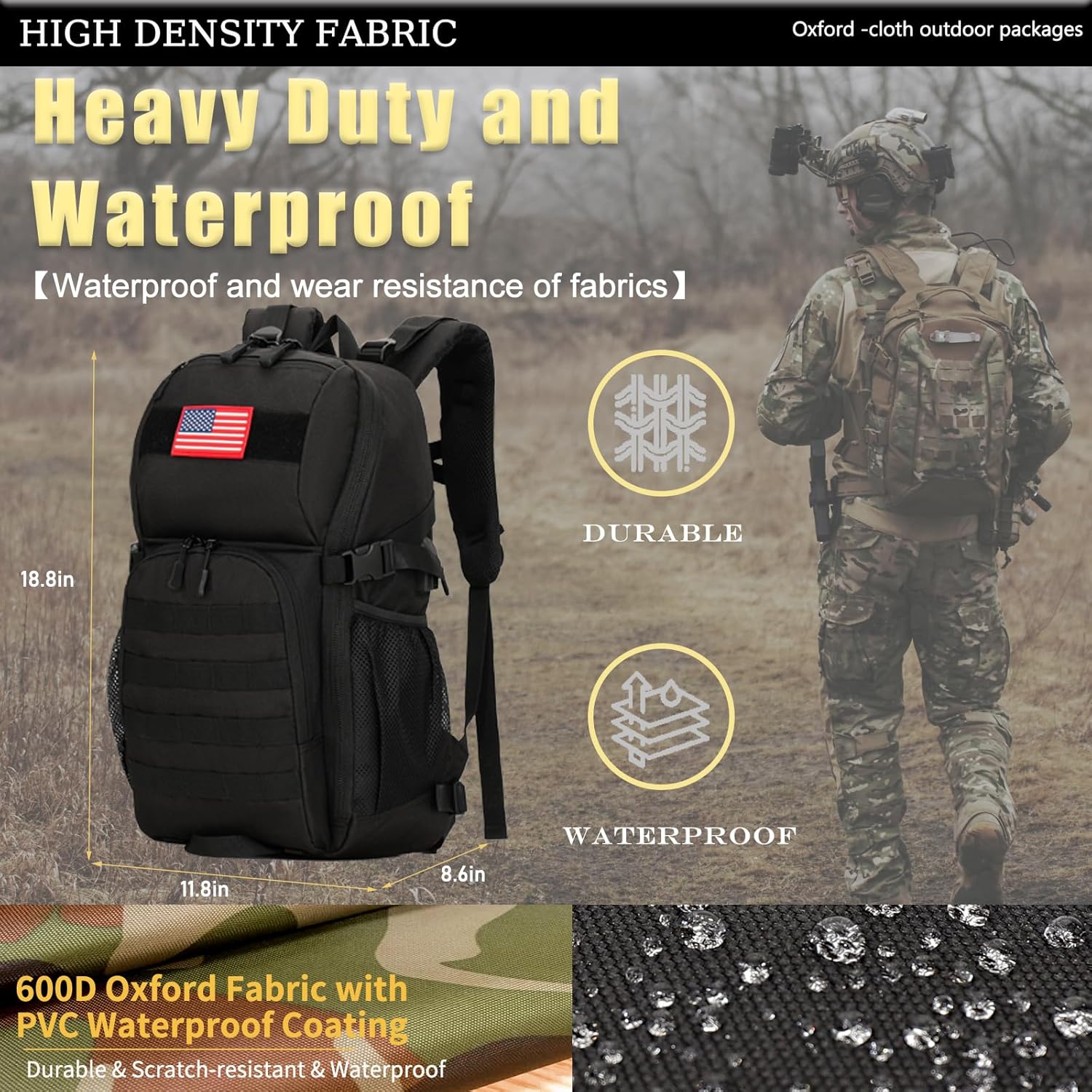 outdoor plus Camo Backpack for School,30L/40L Military Boys Backpack for Elementary Middle School, Army Day Pack for Outdoor