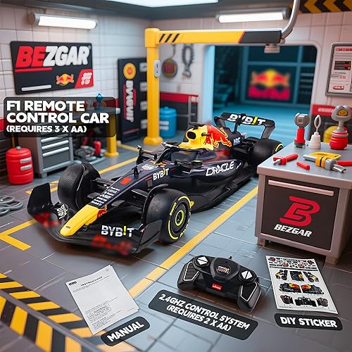 Miniatura 3 de BEZGAR Auto de control remoto F1 Vehículo de juguete Rb18 con licencia oficial 118, 2.4GHz Race F1 RC para niños, niñas y adultos, ideal para niños