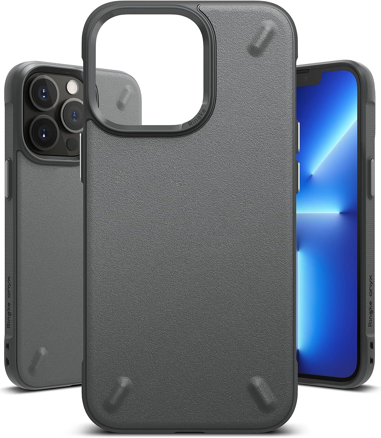 Ringke Onyx Compatible with iPhone 13 Pro Max Case, Extreme Tough Flexible Silicone Type TPU Shockproof Rugged Bumper Full Protection Cover for 6.7-inch (2021) - Dark Gray