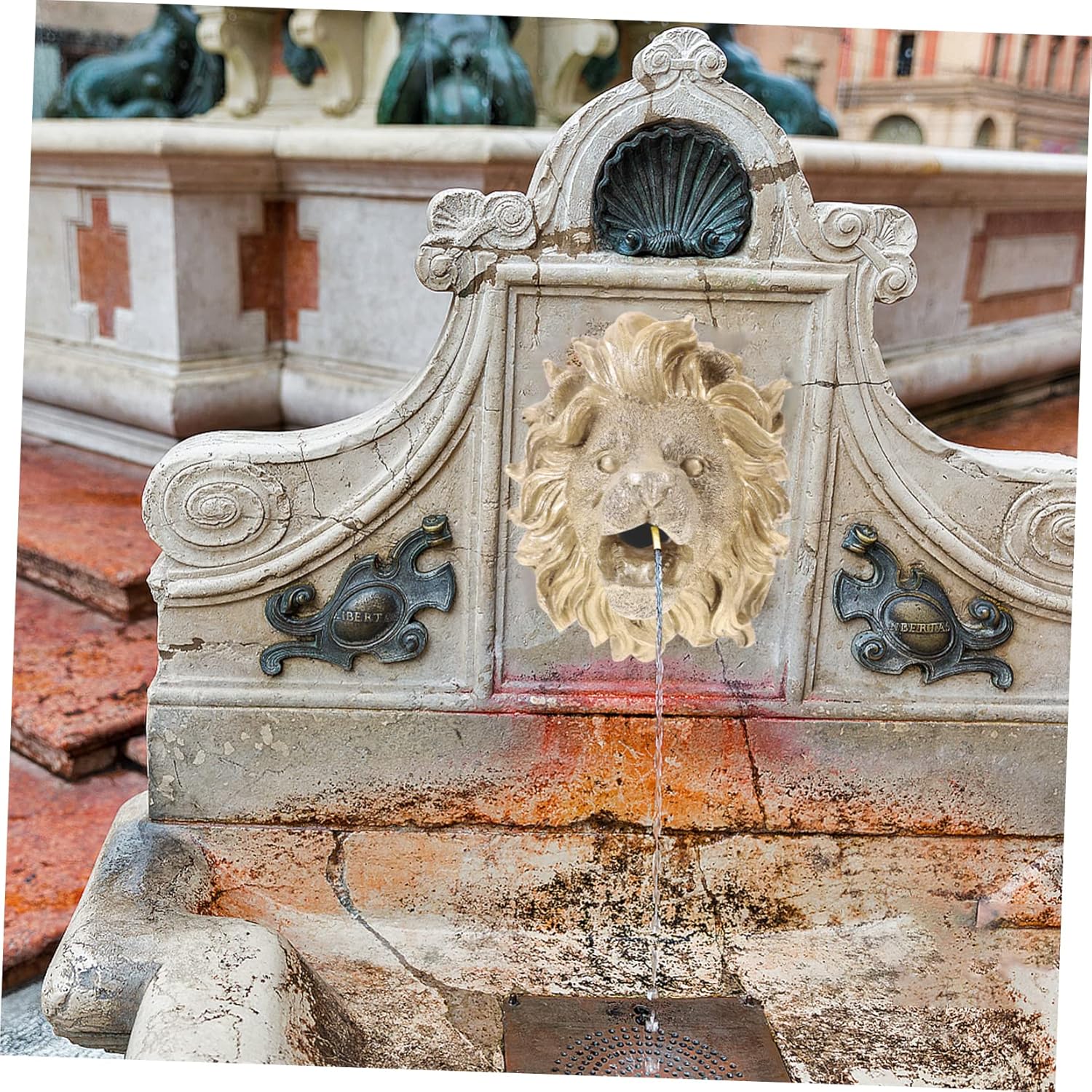 Lion Head Water Fountain Nozzle Replacement for Outdoor Pool Easy Wall Mount Decor