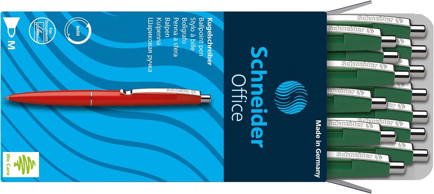 Schneider Office Ballpoint Pen M Tip Green Pack of 20