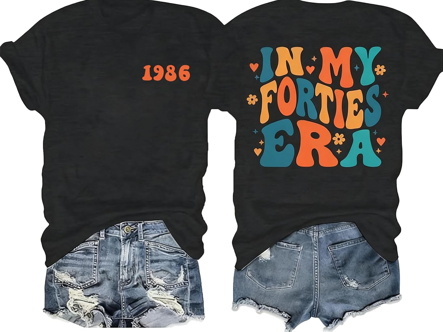 Birthday Shirt for Women Vintage 1986 T Shirt in My Forties Shirt 40th Birthday Party Short Sleeve Tee Tops