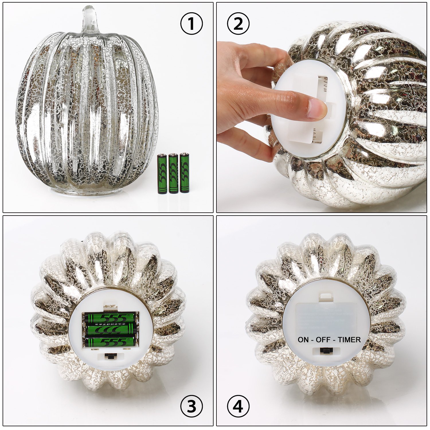 Amazon.co.jp : かぼちゃガラスLEDライトタイマー付き秋の装飾用 M