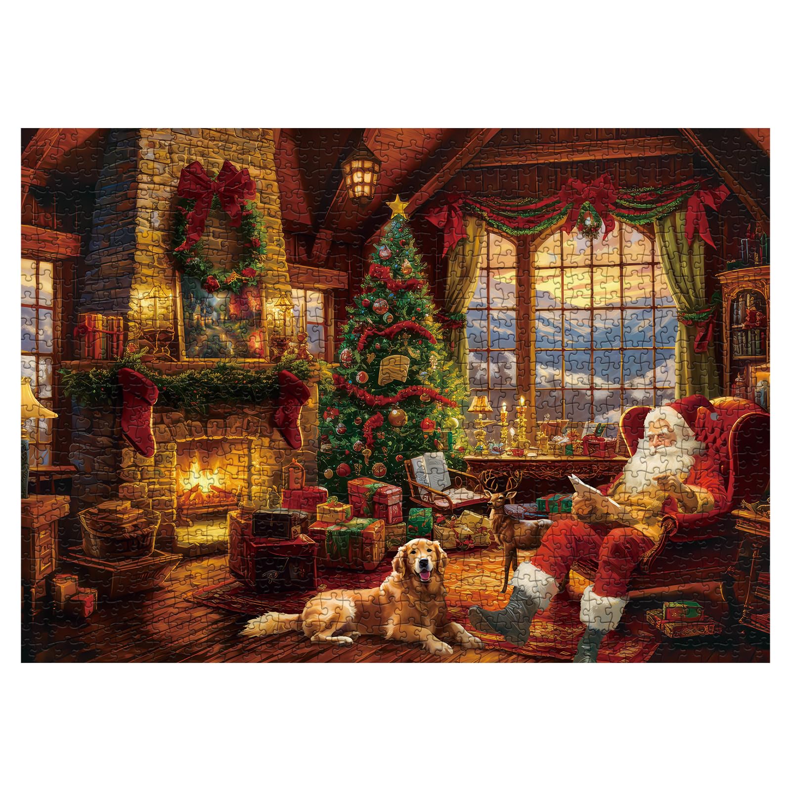Advent Calendar Puzzles 1000 Pieces for Adults, Christmas Countdown Jigsaw Puzzles, 2024 Holiday Santa Puzzle with 24 Boxes