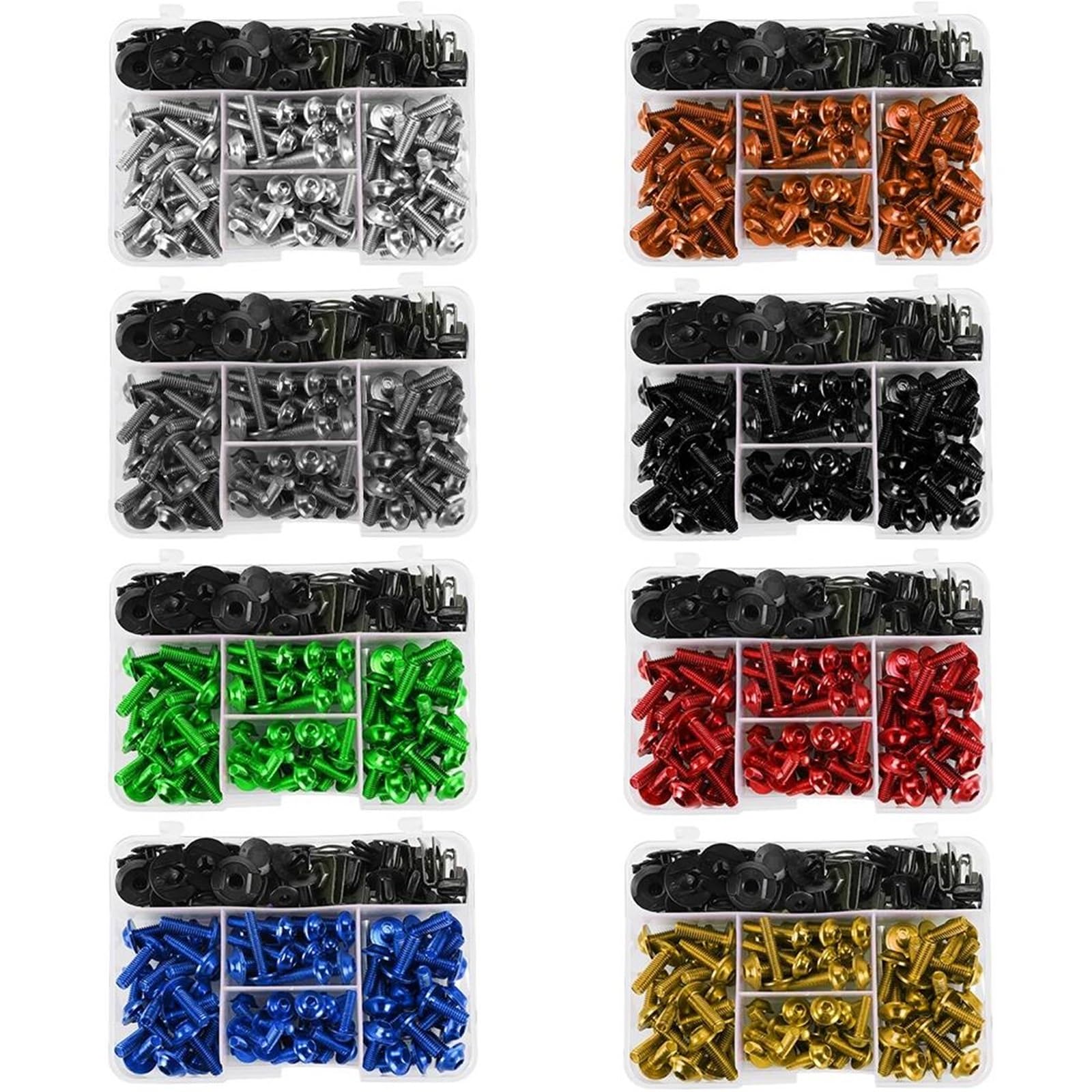 Viti Di Parabrezza Kit di bulloni per carene moto Per Rebel 300 500 CMX300 CMX500 Viti, dadi e clip di fissaggio in alluminio CNC Rondella Dado(Arancia)