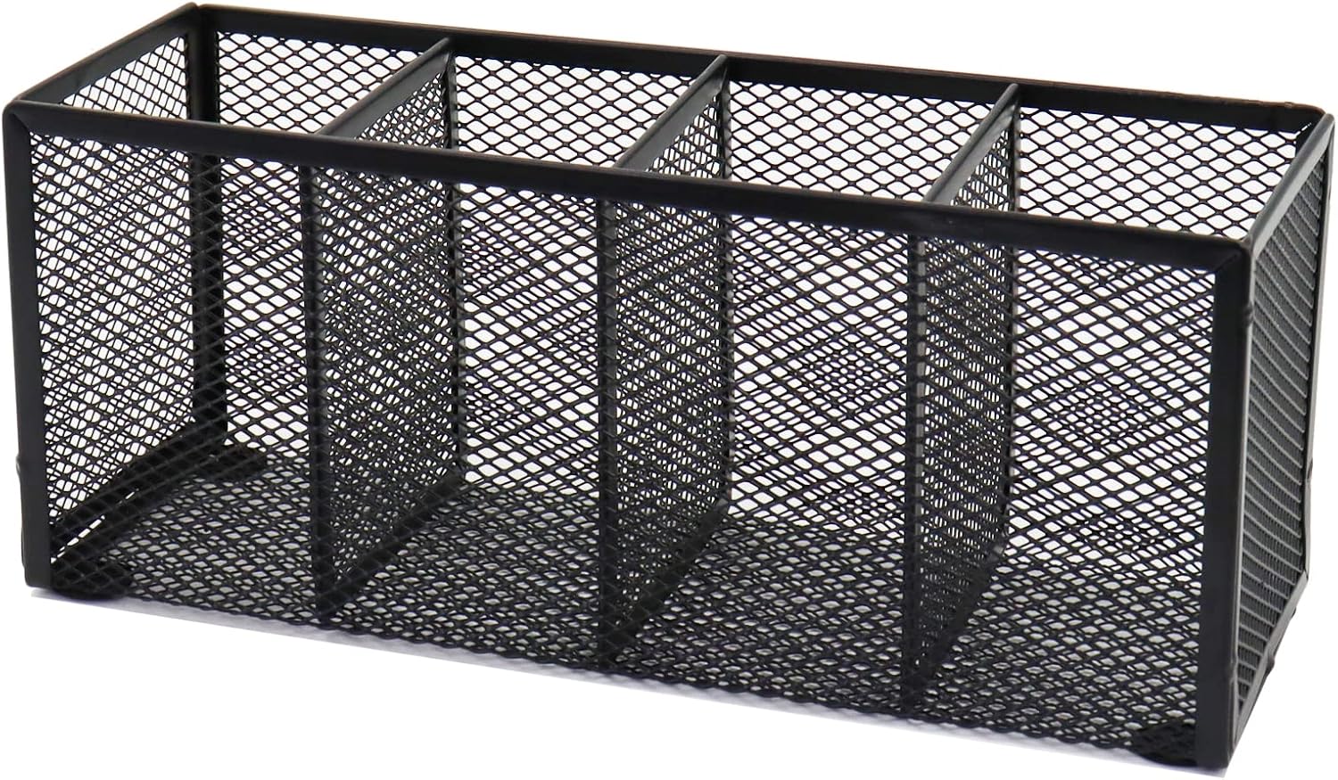Black Mesh Pen Holder, Metal Desk Organizer Desktop Stationery Office Supplies Acessories Storage Stand, 4 Compartments Pencil Organizer Brushes Holder for Home School Classroom Teachers Black Mesh Pen Holder, Metal Desk Organizer Desktop Stationery Office Supplies Acessories Storage Stand, 4 Compartments Pencil Organizer Brushes Holder for Home School Classroom Teachers
