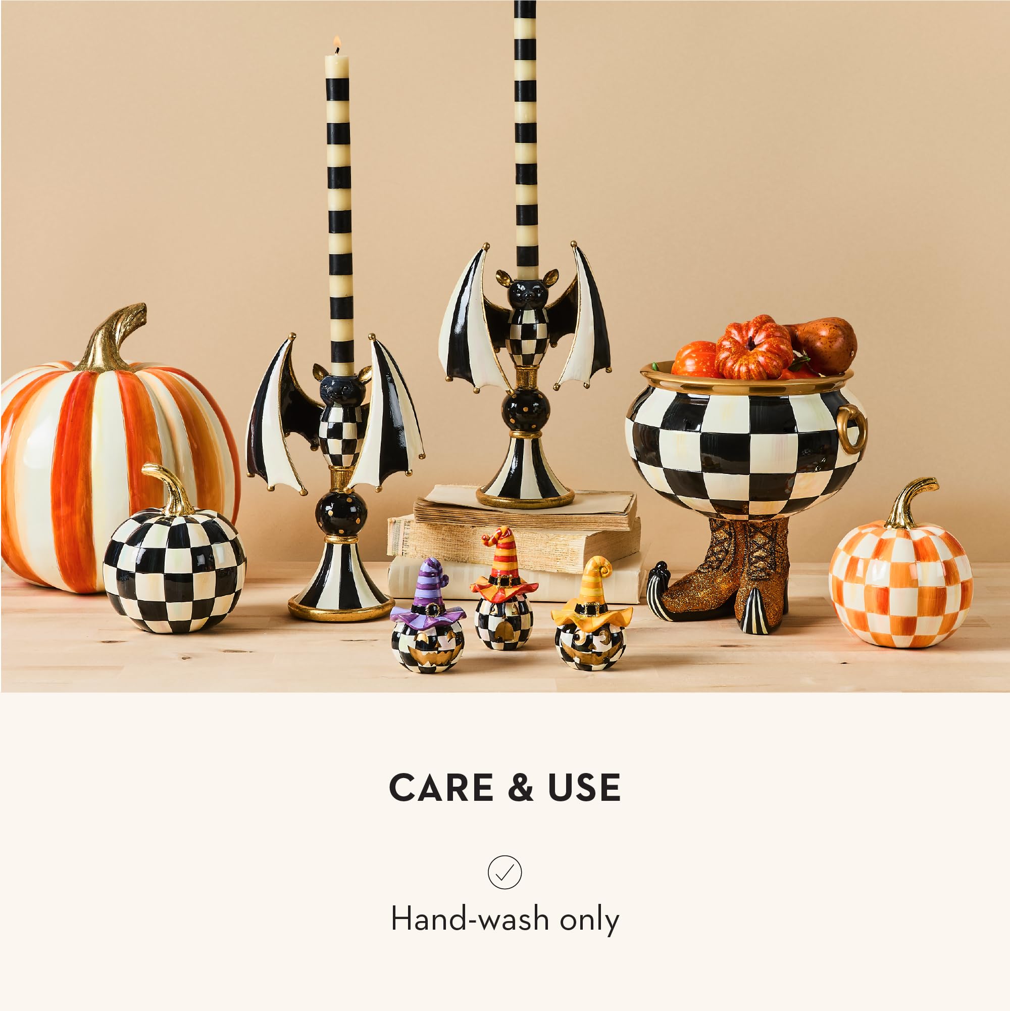 Amazon.com: MACKENZIE-CHILDS Resin Pumpkins Set, Mini, Happy Jack