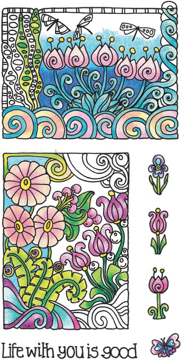 Hampton Arts Color Me Clear Stamps ~ Flowers