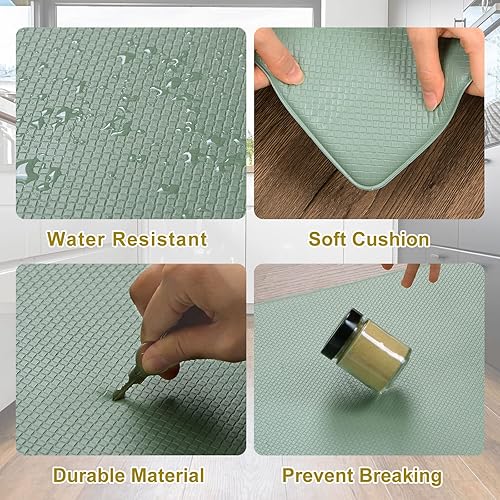 Miniatura 3 de HARFINGTON Tapetes de cocina de 70 x 18 pulgadas, antideslizantes, acolchados, cómodos para suelo, lavandería, hogar, gris