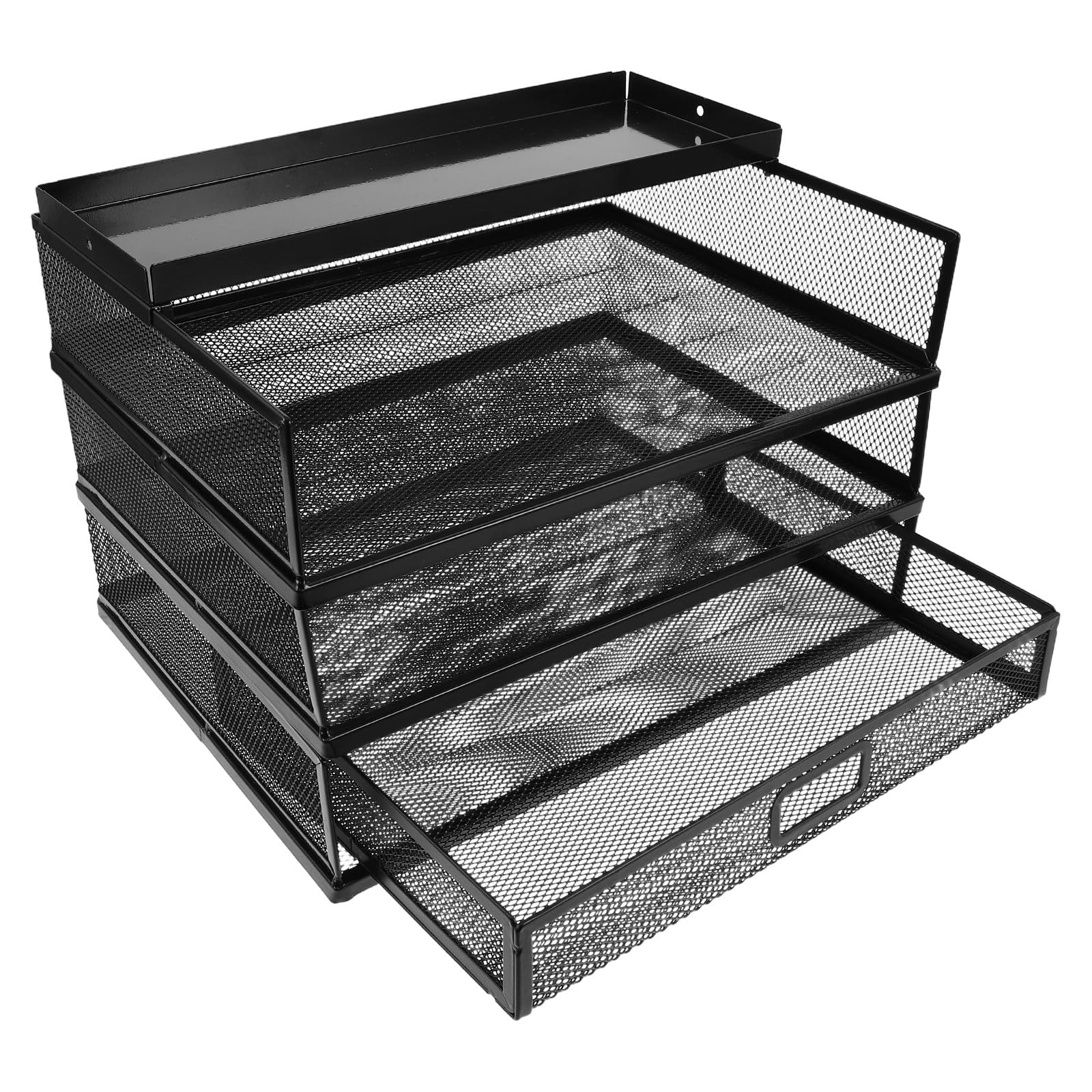 Archivador de escritorio de metal, clasificador de documentos con múltiples compartimentos para oficina en casa, elegante estante de almacenamiento de escritorio para papeles, archivos y documentos, y