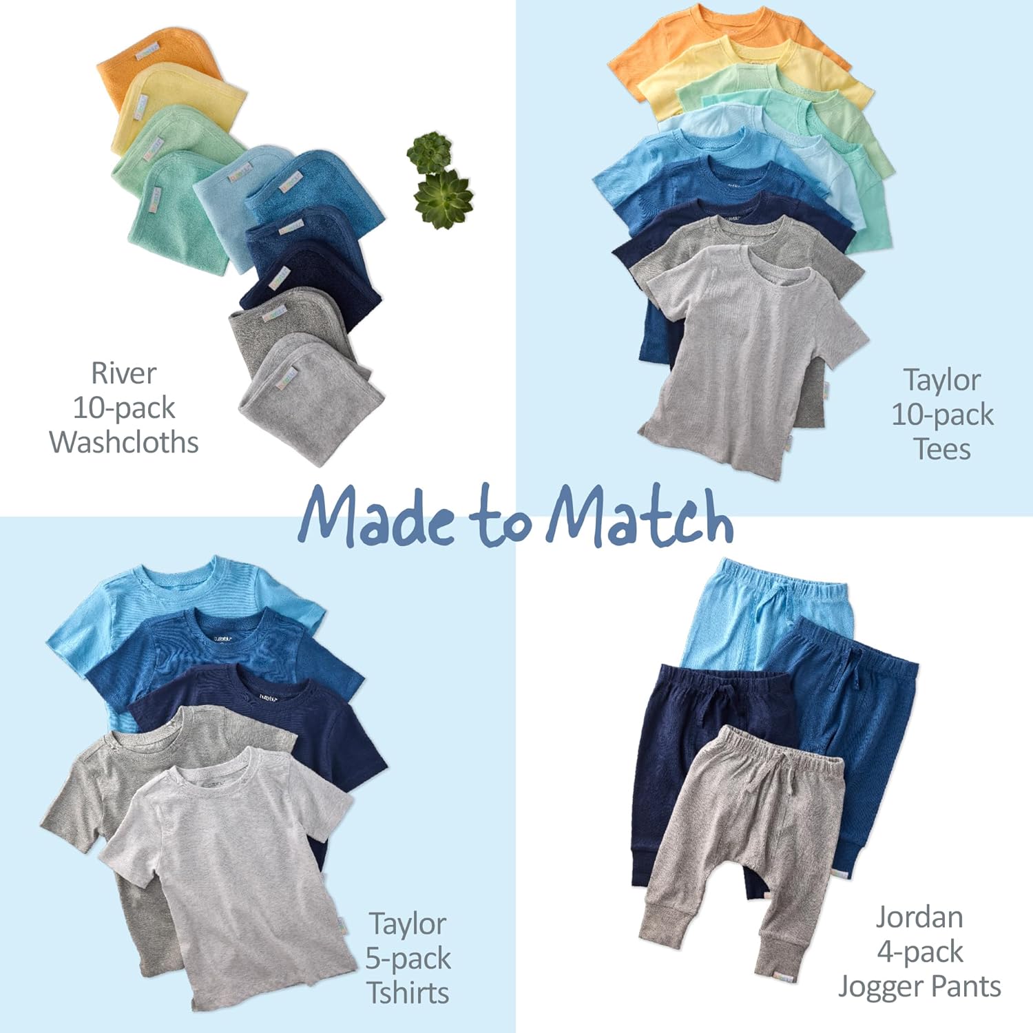 Taylor 5-Pack Short Sleeve T-Shirts​ 100% Organic Cotton for Boys​ & Girls - Image 4