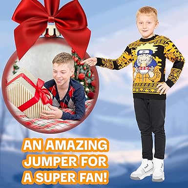 Naruto Shippuden Herren Ichiraku Ramen Shop Ugly Sweater für Weihnachten Button Up Knit Cardigan, Mehrfarbig, Klein