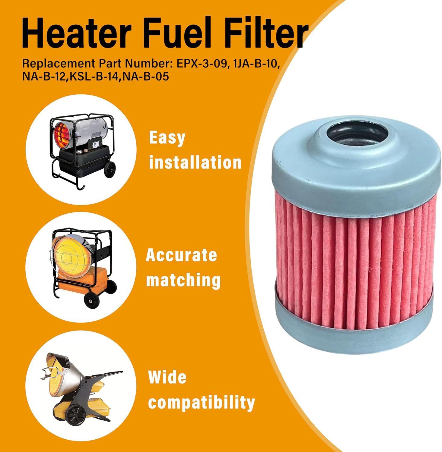 Replacement Heater Fuel Filter KSL-B-14，1JA-B-10 Fits Val 6 models – EPX, KBE5L2, KBE5L, KBE5S, HotGun, 1JA