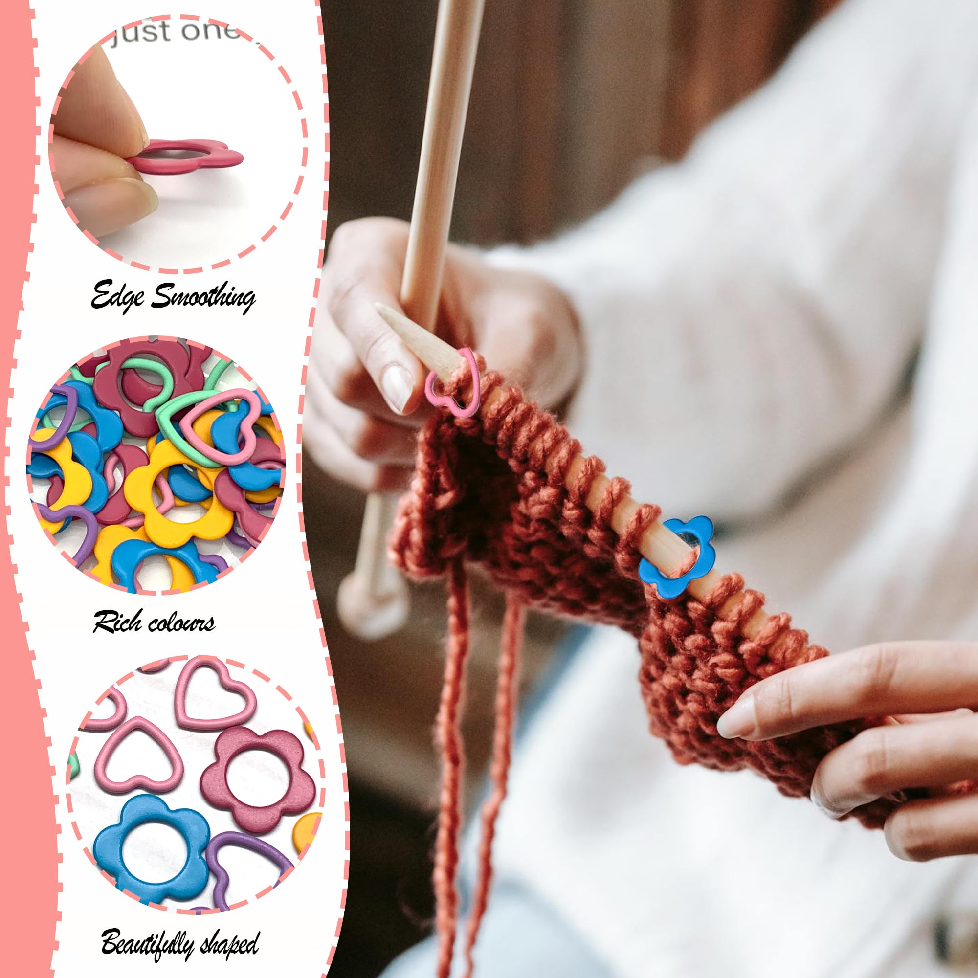 50/100/150pcs Cerchi di marcatura rotondi Strumento artigianale fai da te Marcatore per maglieria Punto all'uncinetto Anello di marcatura Accessori per cucire Colore casuale  15