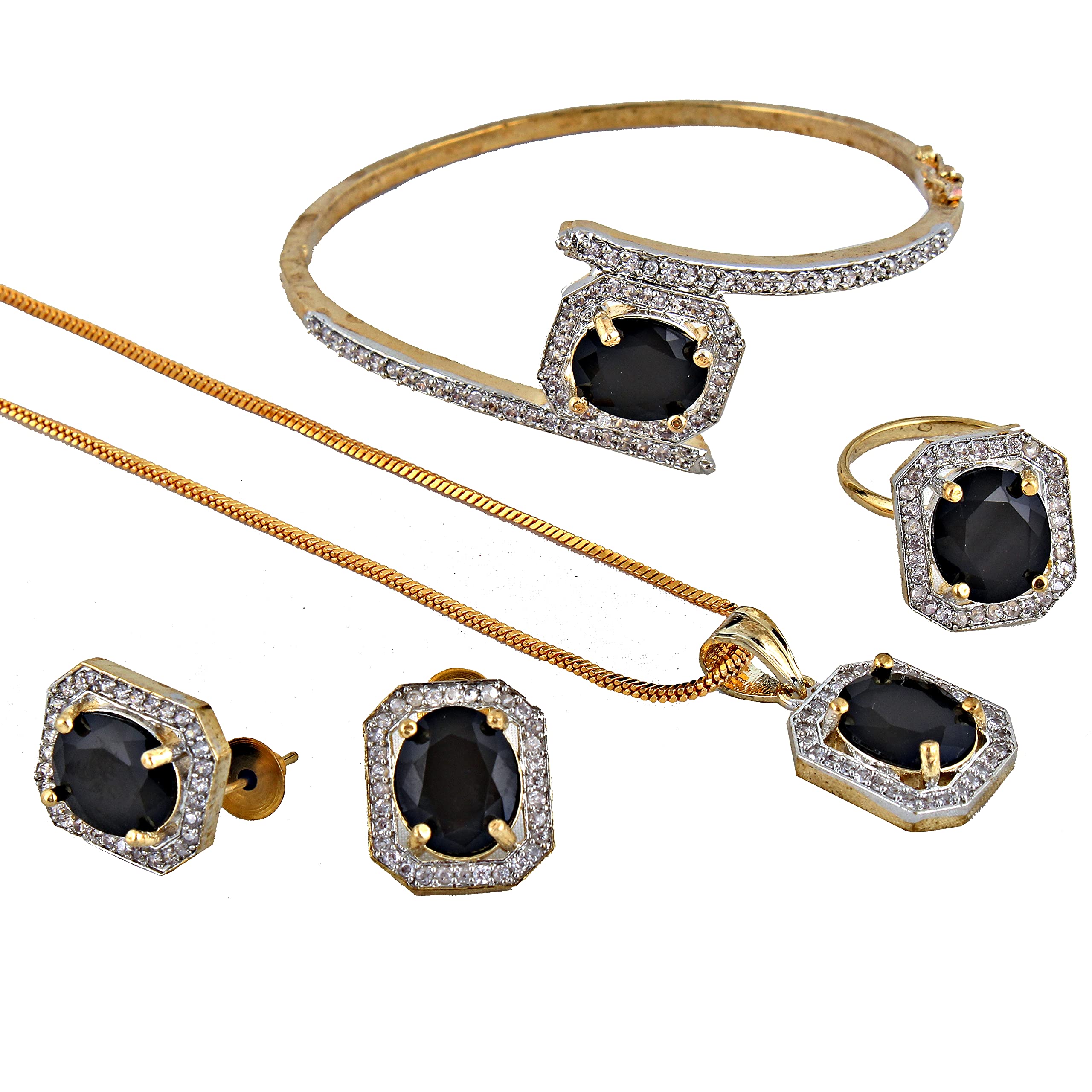See full amazon price history chart for Lucky Jewellery 18K Gold Plated American Diamond (AD) Black Color Combo Pendant Set with Earring, Bracelet, & Ring for Girls & Women (624-K5SA-882-BL) Lucky Jewellery 18K Gold Plated American Diamond (AD) Black Color Combo Pendant Set with Earring, Bracelet, & Ring for Girls & Women (624-K5SA-882-BL) (B09T9W8N82) Amazon Price History, Amazon Price Tracker