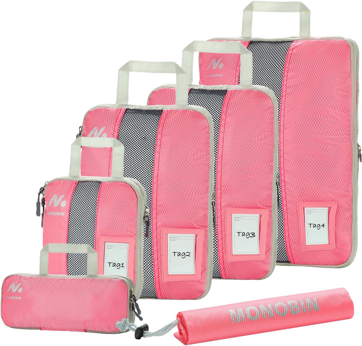 MONOBIN Compression Packing Cubes with Name cubes Travel