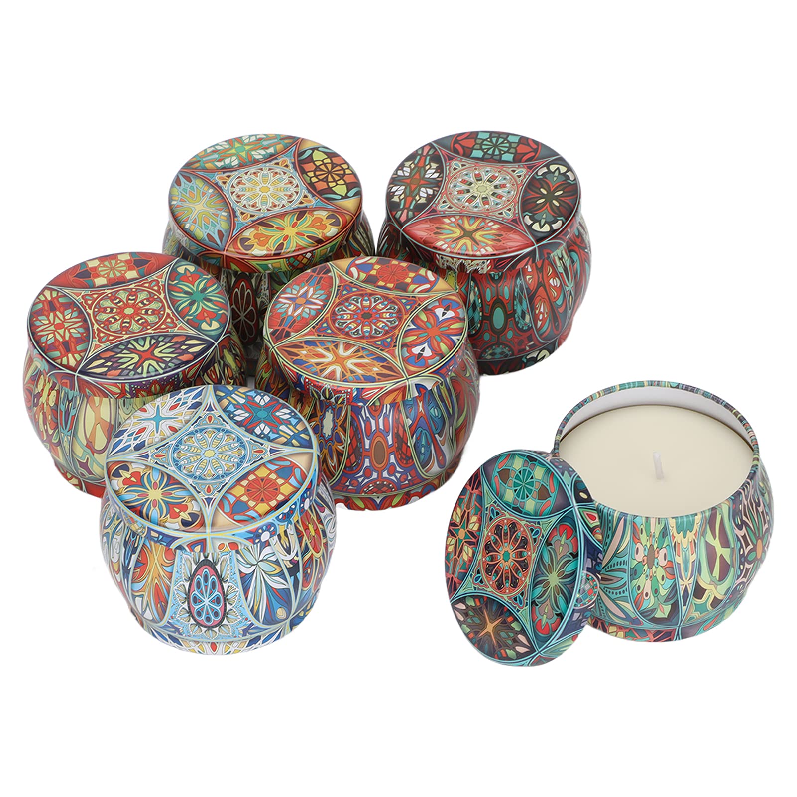 Candele profumate casa, cera di soia, set 6 pezzi con limone, gardenia, gelsomino, rosmarino, lavanda per relax, meditazione, yoga,