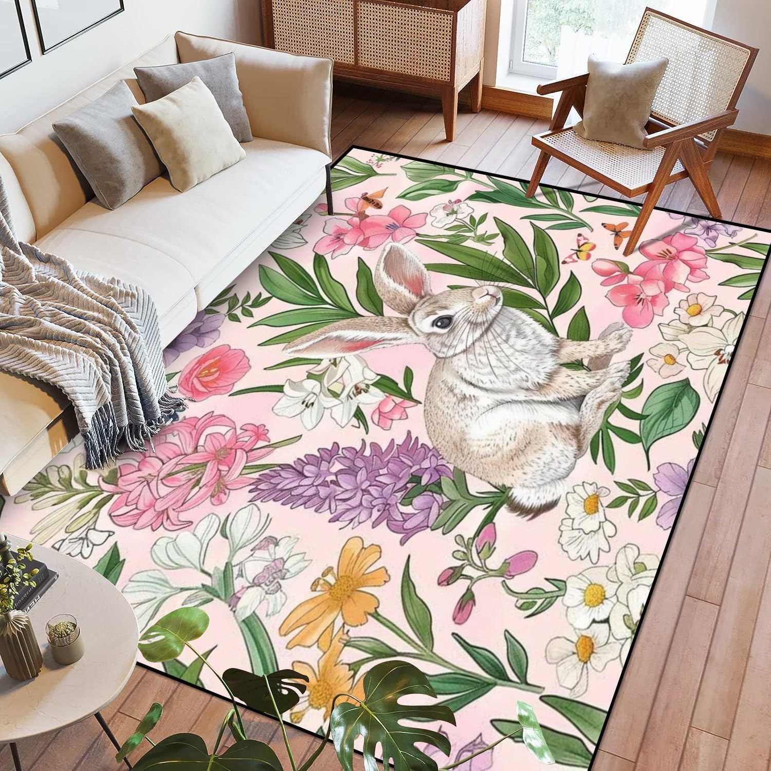 Tapis de salon moderne anti-glisse et facile à laver, résout le problème des sols froids