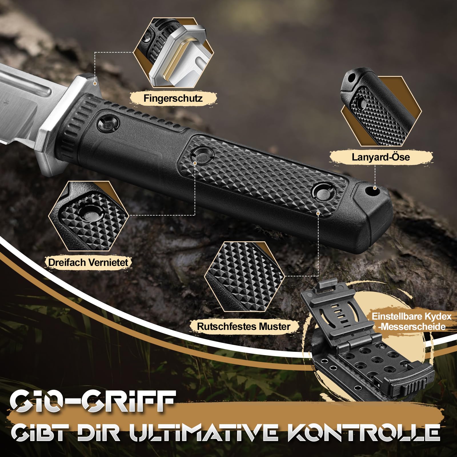 Purple Dragon Tanto Messer Japan - Messer Outdoor mit G10 Griff - D2 Stahl | 6mm Klingenrücken, Hohlkehle, G10 Griff, Aus einem Stück D2 Stahl handgeschmiedet, Geschenk für Männer,Messer Bushcraft