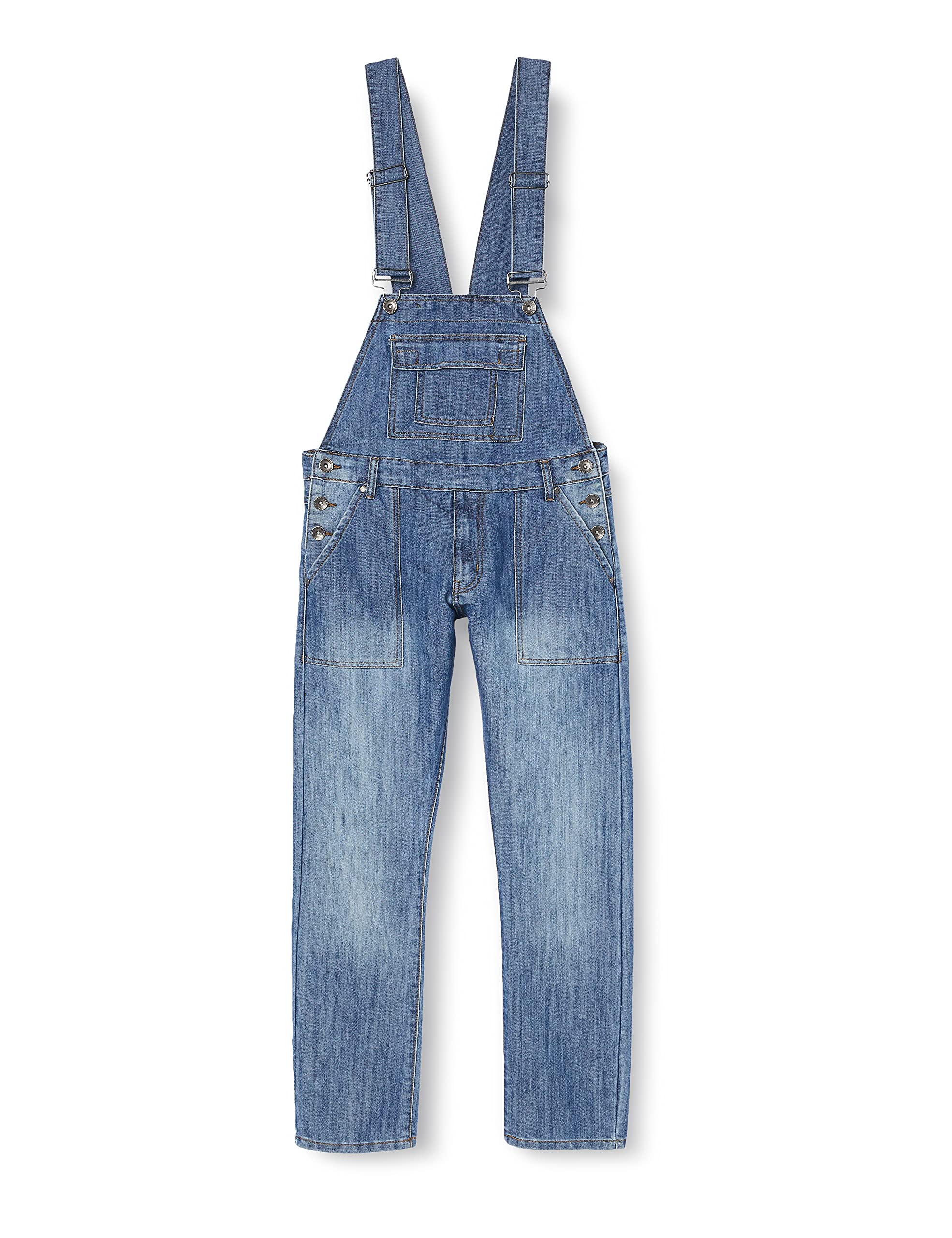Men's Ezd390 Ven Denim Dungarees Overalls, Light Stonewash_A, 38 UK