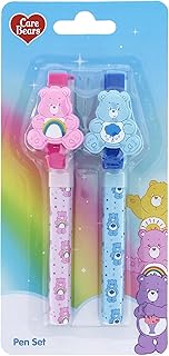 Care Bears Ballpen Set | 2 x Blue Pen with Topper | Pen Set | Care Bear Gifts | Care Bears Gifts | Care Bears Stationery Set