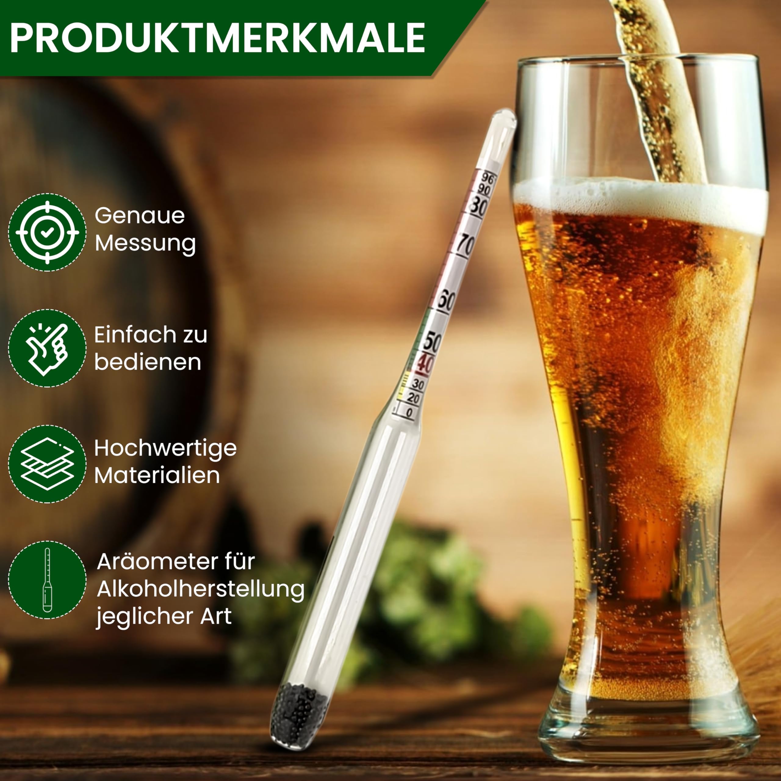 Likör Alkoholmeter Aräometer Alkoholmesser Vinometer Mostwaage E X 1074208