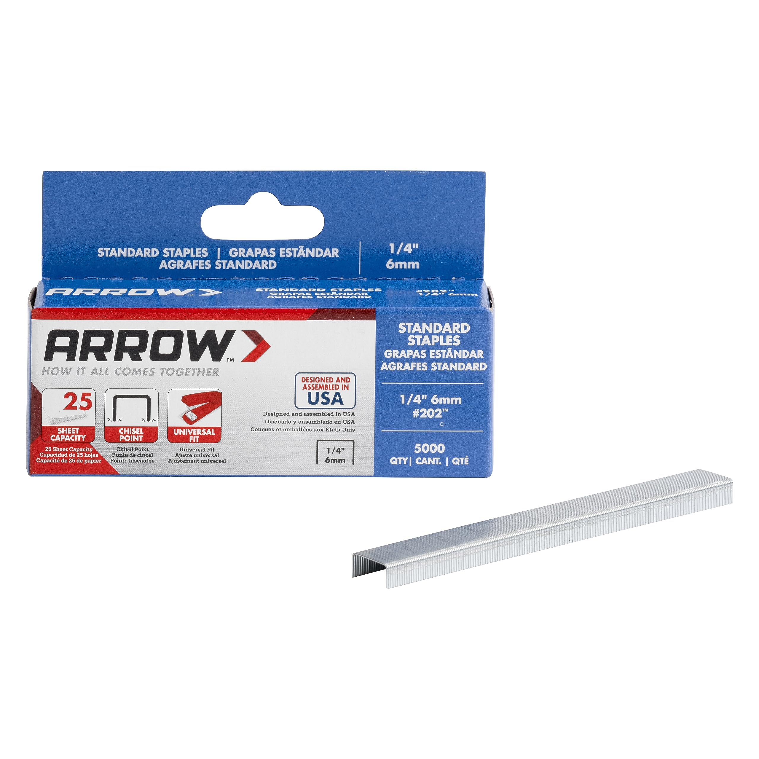 Arrow 202 1/4-Inch Length Standard Staples