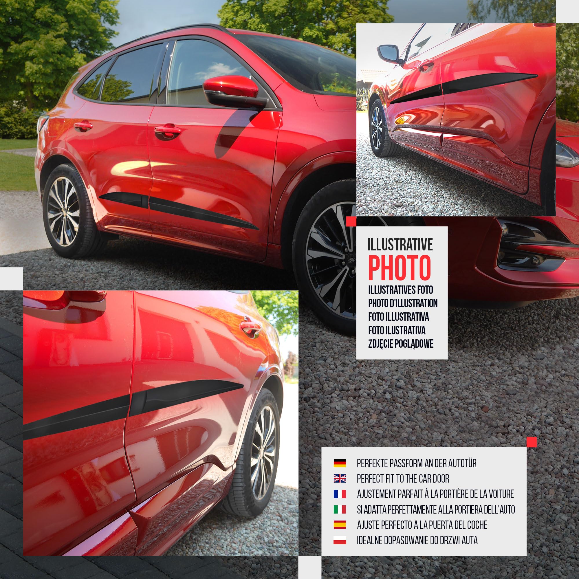 CHROMEMASTER | Schutzleisten für Autotüren Kompatibel mit Hyundai i10 5 Türen Hatchback ab Bj. 2020 | Kunststoff Dekorative Seitenleisten schützen Lack und Fahrzeugtüren vor Kratzer und Beschädigung