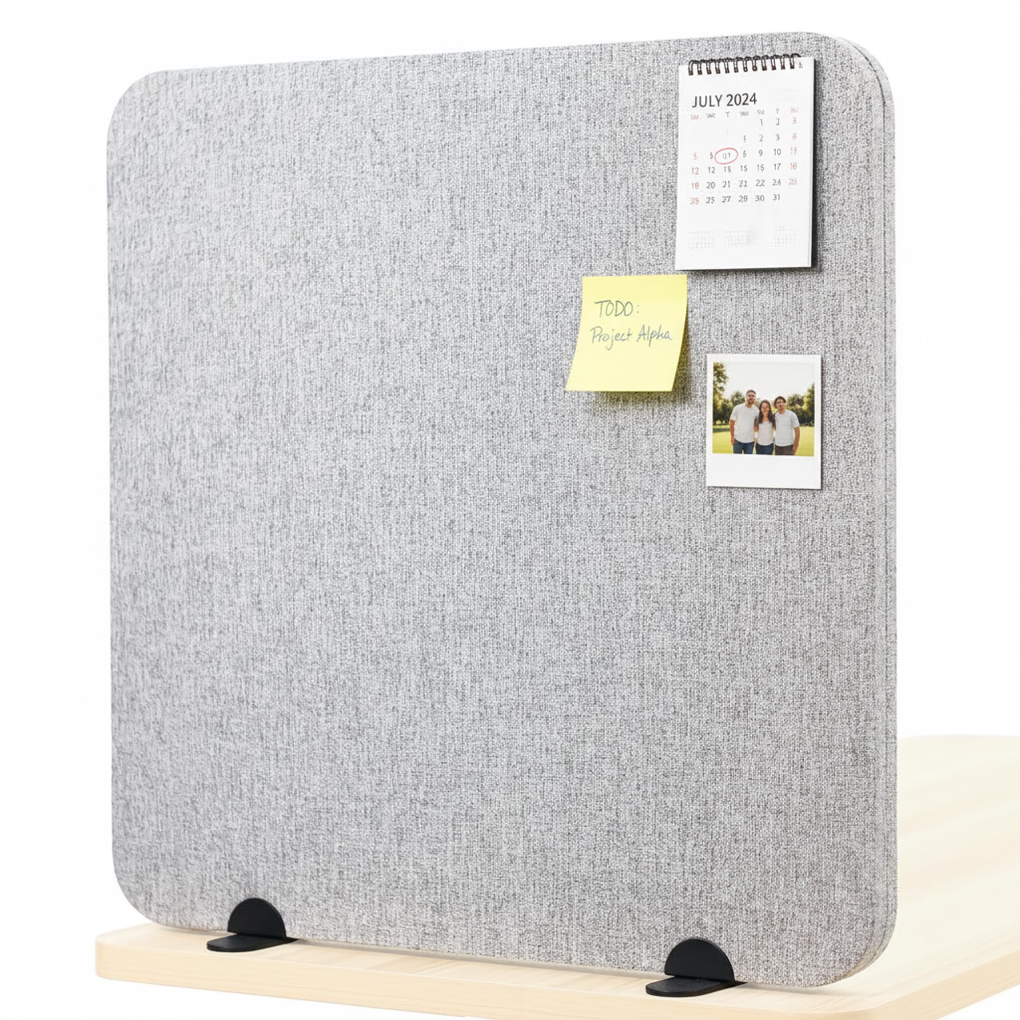 VIVO Gray Freestanding 24 x 24 inch Privacy Panel, Sound Absorbing Cubicle Desk Divider, Acoustic Partition, PP-1-V024G-S