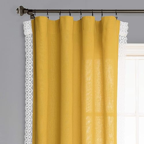 Miniatura 3 de Lush Decor Rosalie - Cortinas para ventana de estilo rural rústico, juego de paneles para sala de estar, comedor, dormitorio (par), 54 pulgadas de