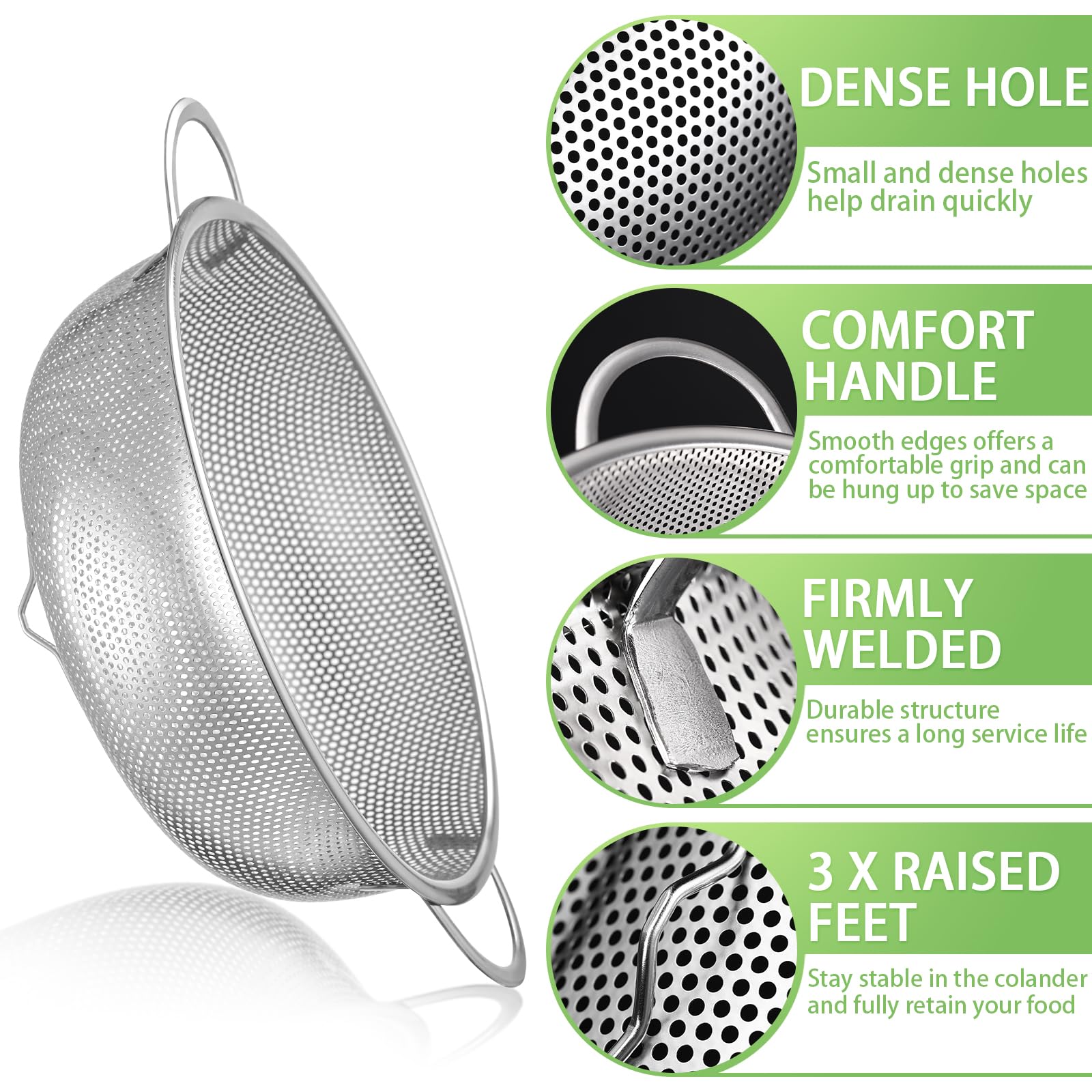 Colador De Malla Fina Colador De Malla Ranurada De Acero Inoxidable  Sunnimix 13.5cm Colador De Fideos De Arroz De Cocina | En Línea Colador  Malla Fina, image size:1600x1600