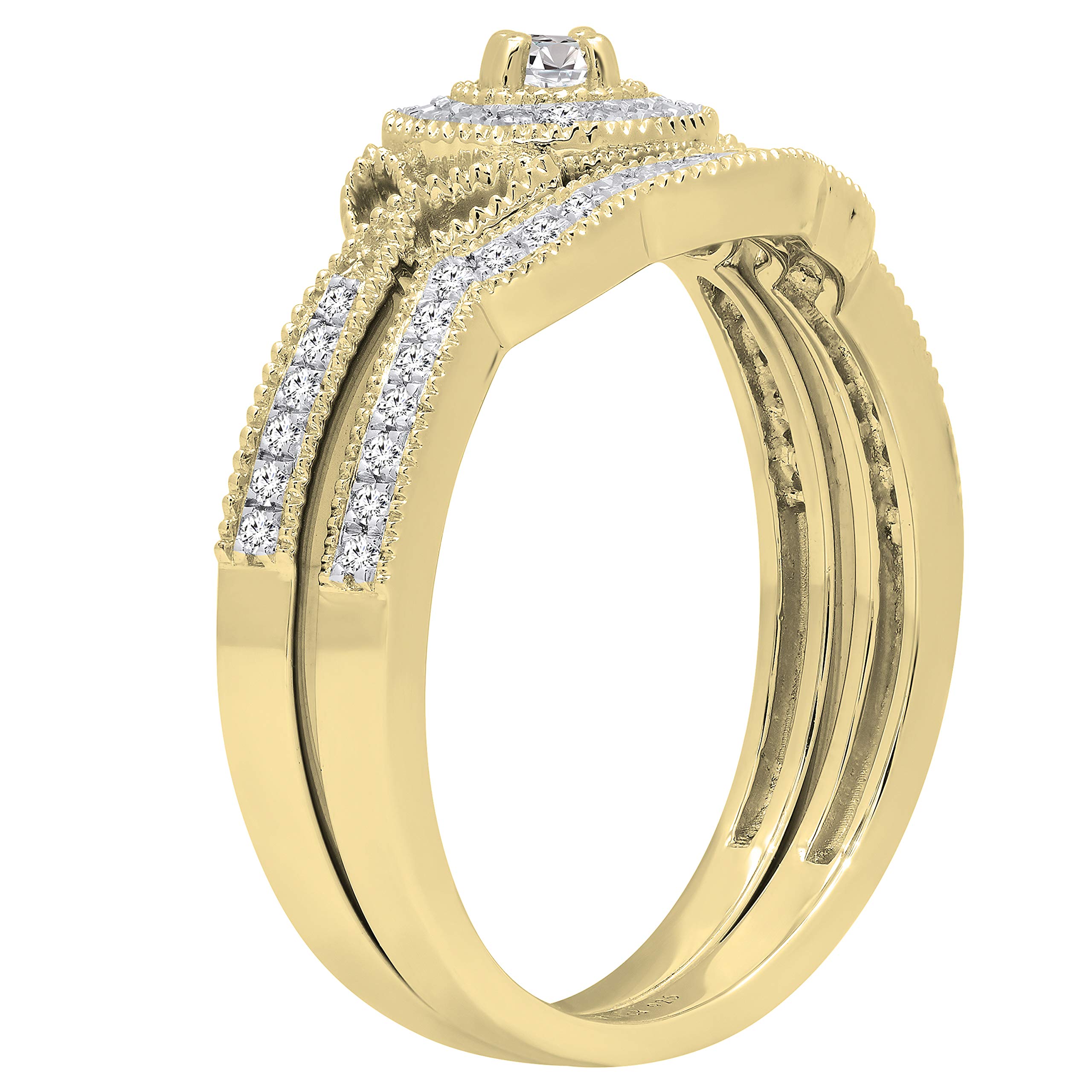 DazzlingRock Collection 10 quilates oro amarillo redonda IJ diamante blanco
