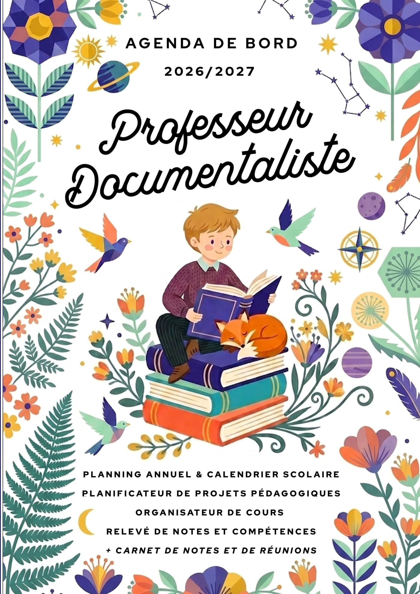Agenda de bord 2026/2027 professeur documentaliste: Carnet de bord A4 pour les enseignants
