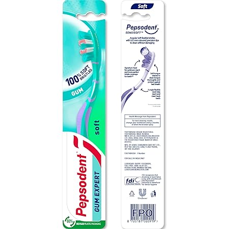 Pepsodent Gumexpert soft bristles manual toothbrush for adults - Multicolor - for sensitive teeth and gums