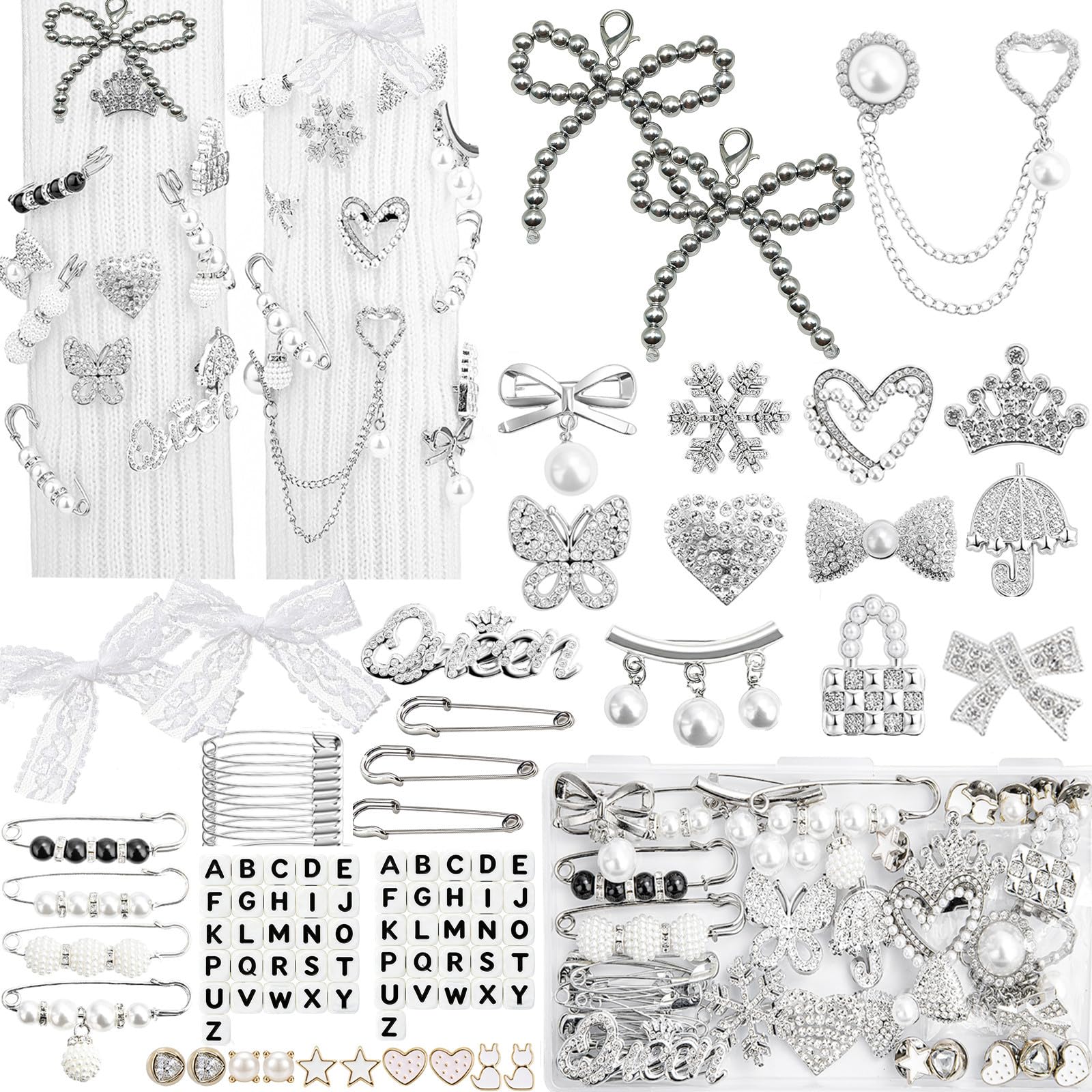 Junk Socks Charms Kit,Shoe Charms for Sneakers,Brooches and Pins for Women