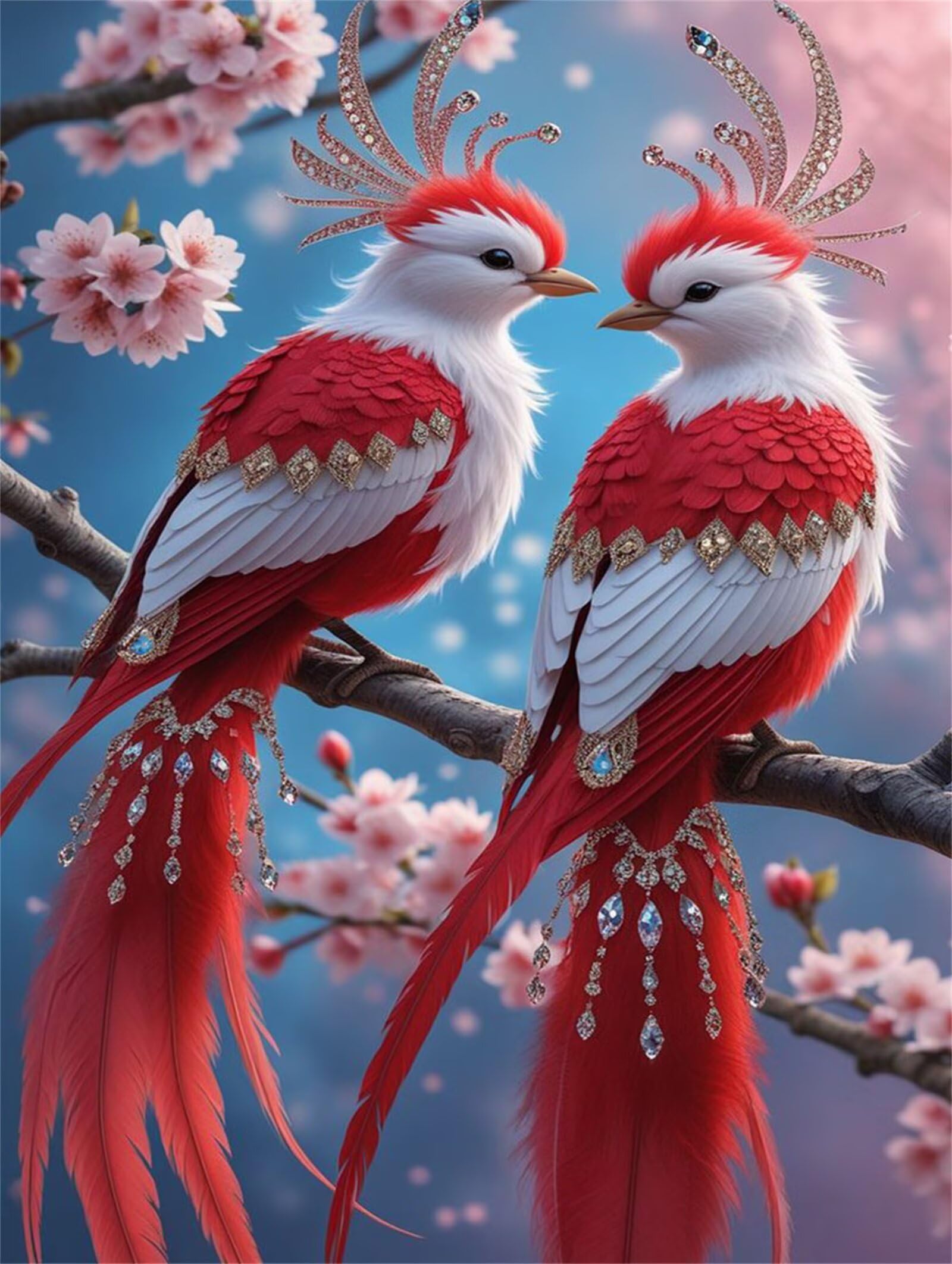 Puzzle 1314 Piezas Adultos Pájaros Rojos, Rompecabezas Adultos Dificil 75x50cm, Estimula la Concentración y Antiestrés, Juego de Habilidad para Toda la Familia