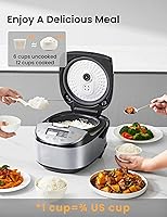 Vista 3 de COMFEE' Rice Cooker 12 Cups Cooked/6 Cups Uncooked, Portable Non-Stick Rice Maker, Japanese Rice Cooker with Fuzzy Logic Technology, 24-Hour Timer