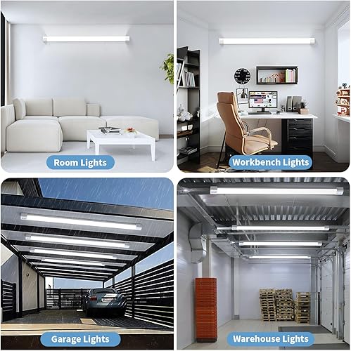 Miniatura 18 de Luz LED para Tienda para Cochera de 4 pies, con enchufe, Luz de Tubo LED enlazable Impermeable Airand, Lámpara para debajo del gabinete de 5000 K