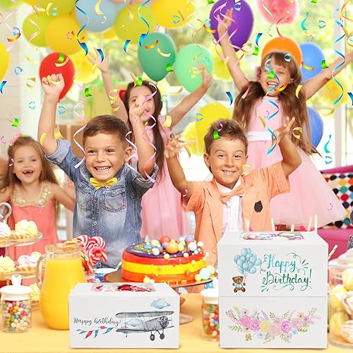 Miniatura 6 de Moretoes 32 cajas para pasteles de 10 x 10 x 5 pulgadas con ventana de 10 pulgadas, cajas blancas de pastelería para pasteles, galletas, cupcakes,