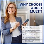 CanPrev Adulte Multi, 60 V-Caps 30-Day Approvisionnement - Non-OGM et sans gluten - Formule multivitamine et multiminérale à haute puissance - Sans fer - Facile à digérer - Vitamines et minéraux quotidiens complets