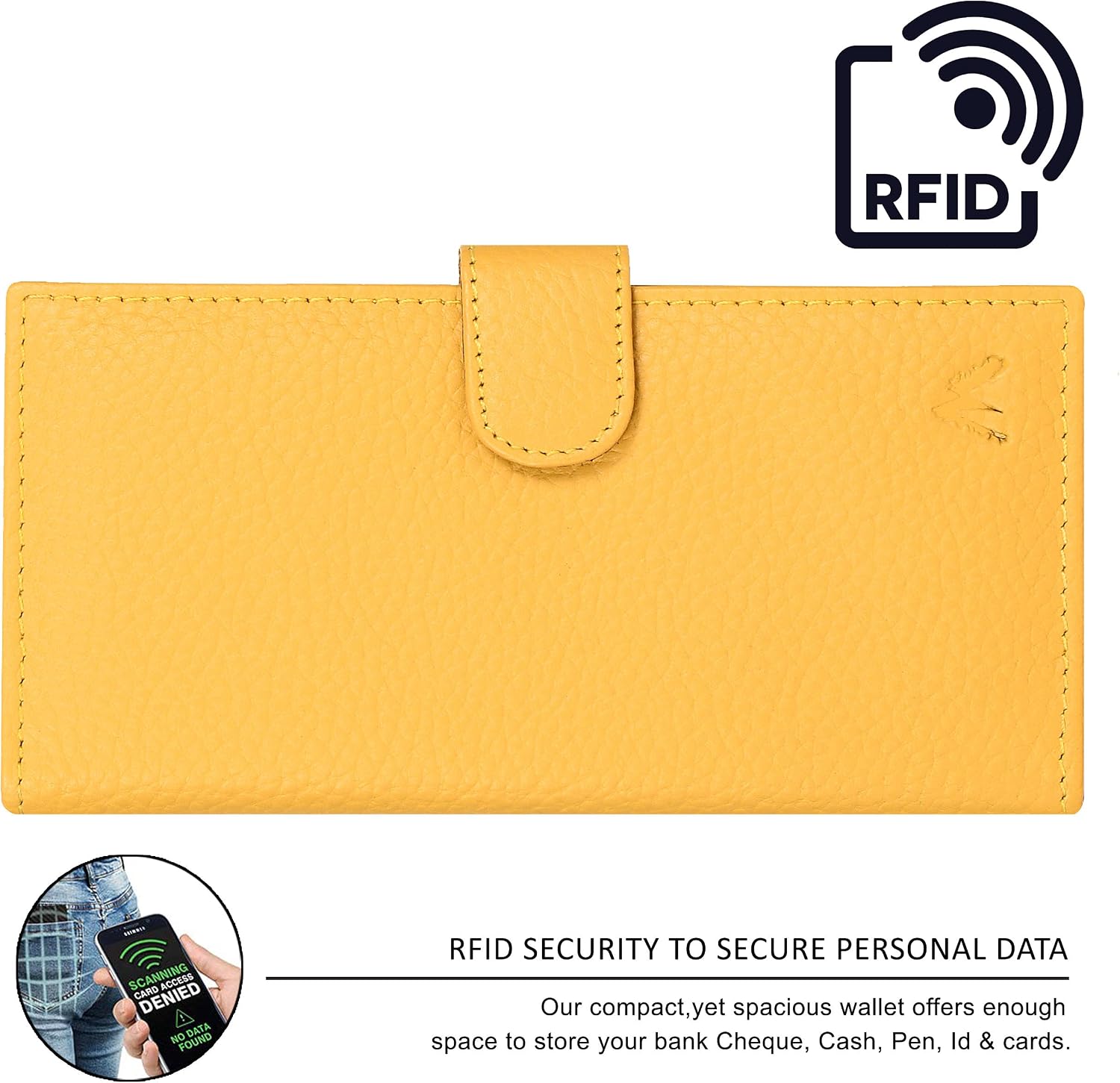 Handmade RFID Leather Checkbook Covers for Men and Women with 6 Credit Card & 1 ID Slot and Pen Holder image 5