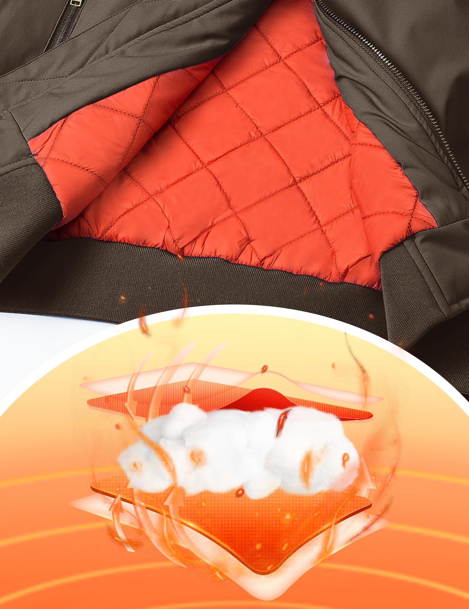 TACVASEN Uomo Giubbotto bomber Jacket Autunnale Calda Sportiva Tempo Libero Casual