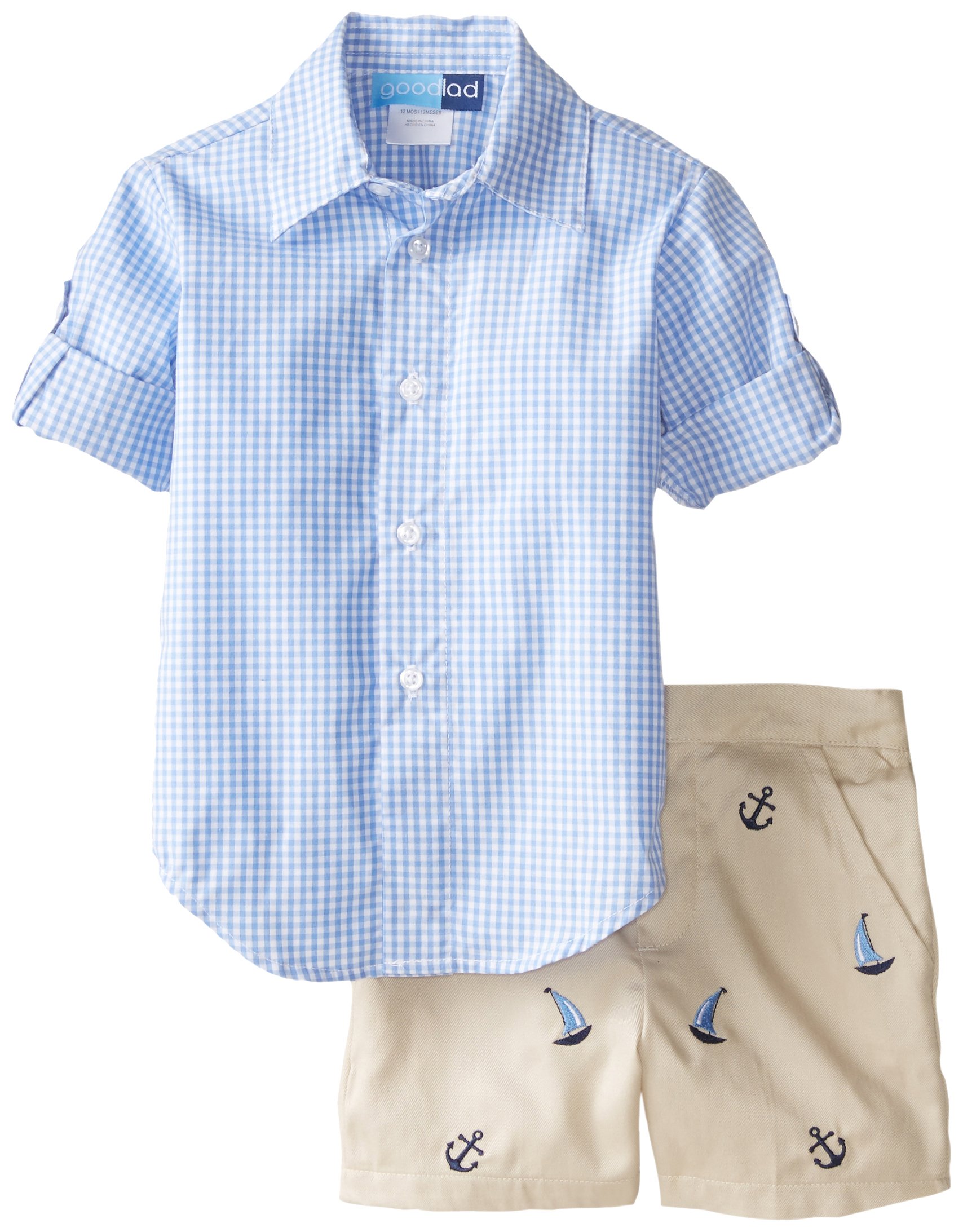 Baby Goodlad Baby Boys' Gingham Shirt Embroidered Short