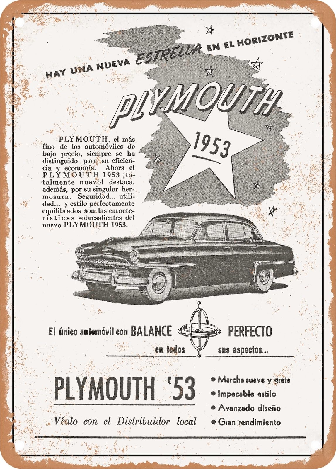 Miaomansenstore Metal Sign - 1953 Plymouth Mexico Vintage Ad Home Decor